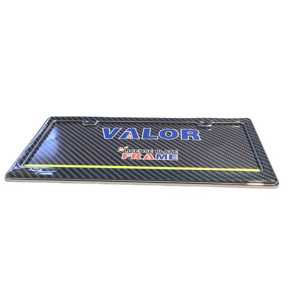 Valor Auto Car License Plate Frame Metal Black Gray Design Standard - Picture 2 of 5